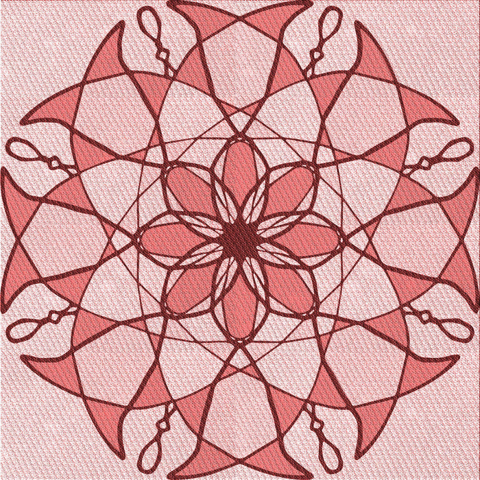 Round Patterned Pink Rug, pat753rd
