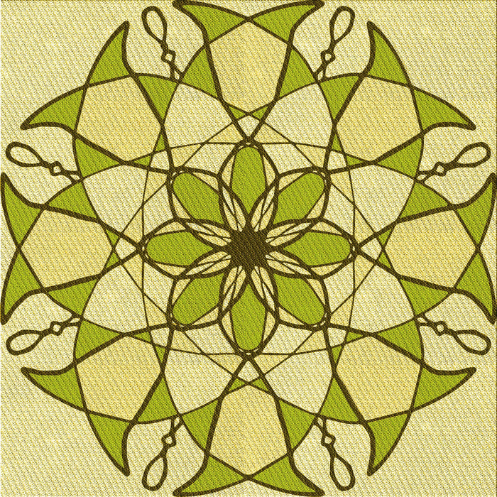 Round Patterned Dark Golden Brown Rug, pat753yw