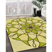 Patterned Dark Golden Brown Rug, pat753yw