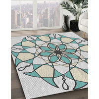 Patterned Light Rose Green Novelty Rug, pat753