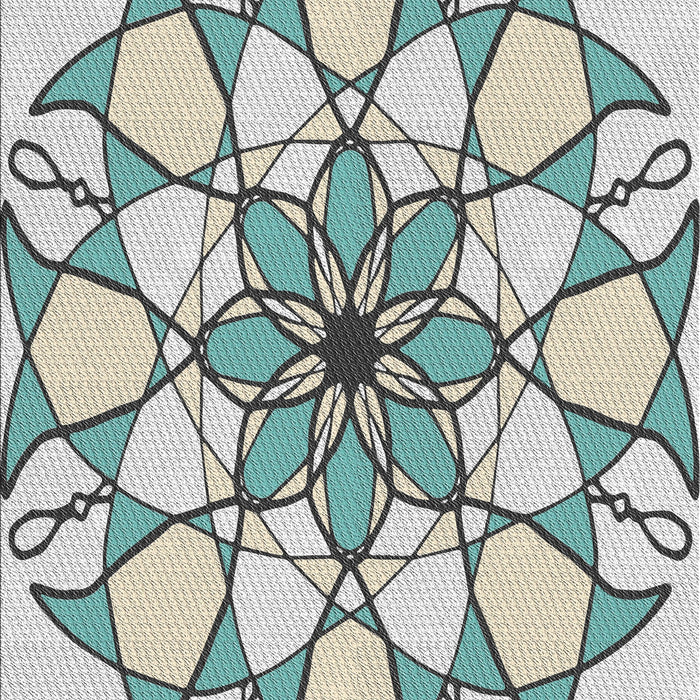 Patterned Light Rose Green Novelty Rug, pat753