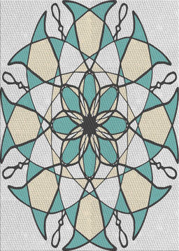 Machine Washable Transitional Light Rose Green Rug, wshpat753