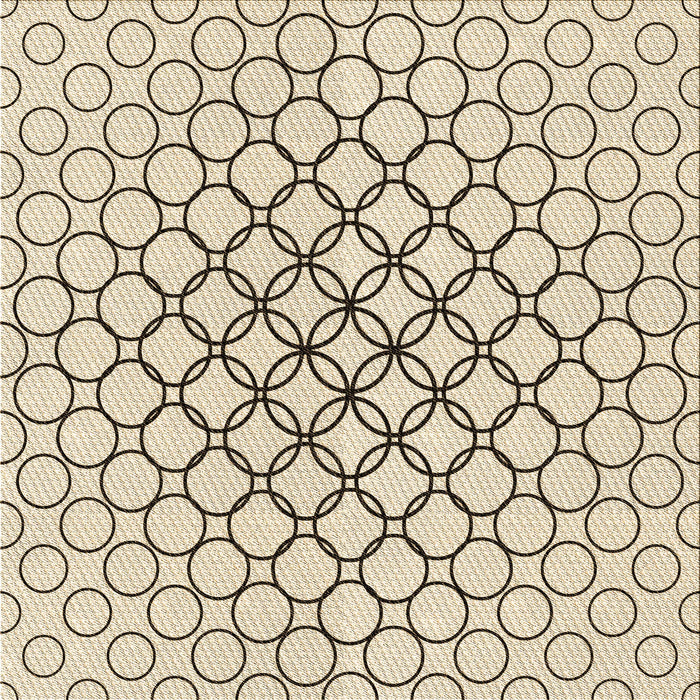 Round Patterned Moccasin Beige Rug, pat754brn