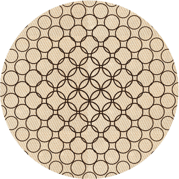 Square Patterned Copper Brown Rug, pat754org