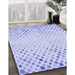 Patterned Lavender Blue Rug in Family Room, pat755blu