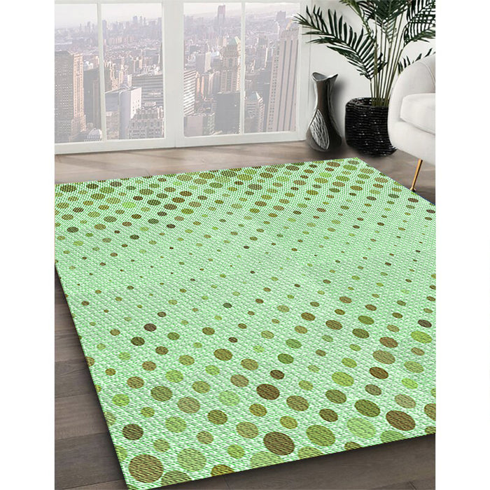 Patterned Mint Green Rug in Family Room, pat755grn