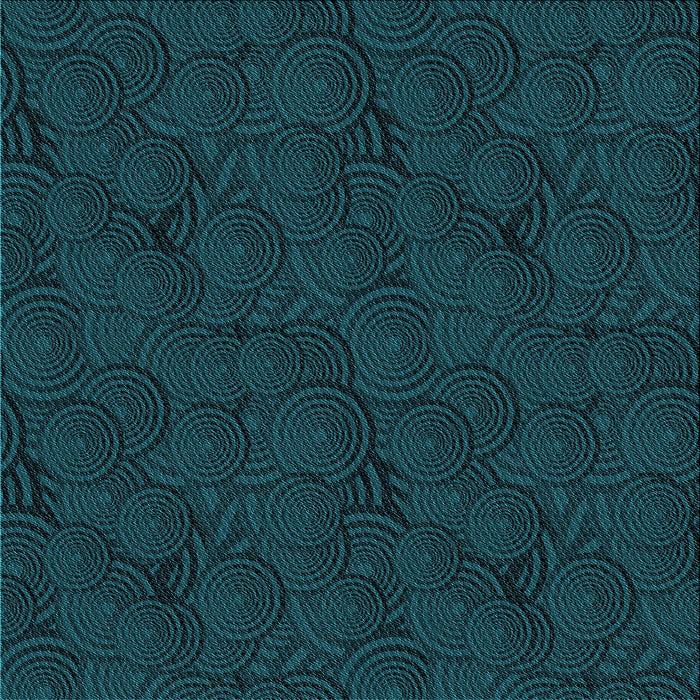 Round Patterned Dark Cyan Green Rug, pat756lblu