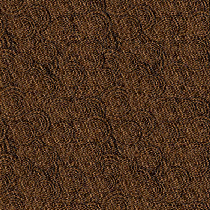 Round Patterned Saddle Brown Rug, pat756org