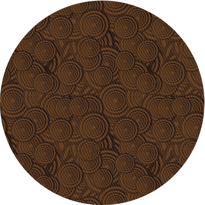 Square Patterned Saddle Brown Rug, pat756org