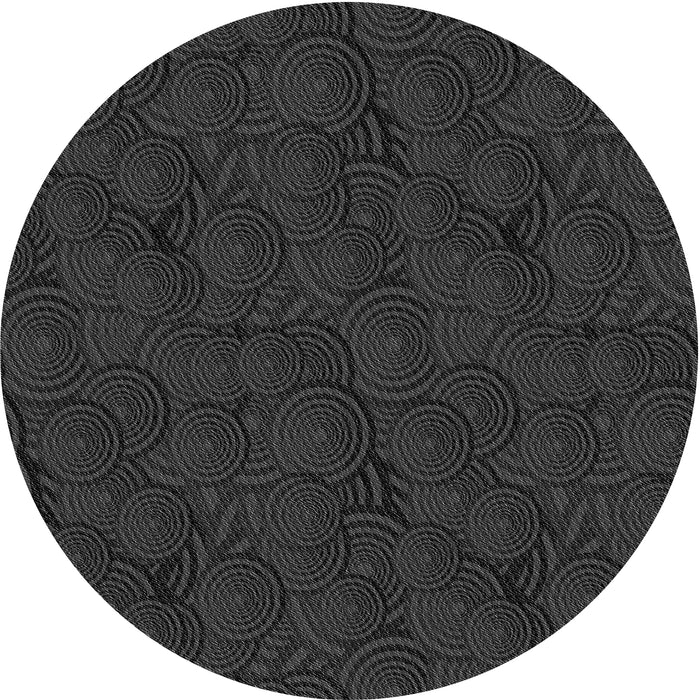Sideview of Patterned Carbon Gray Novelty Rug, pat756