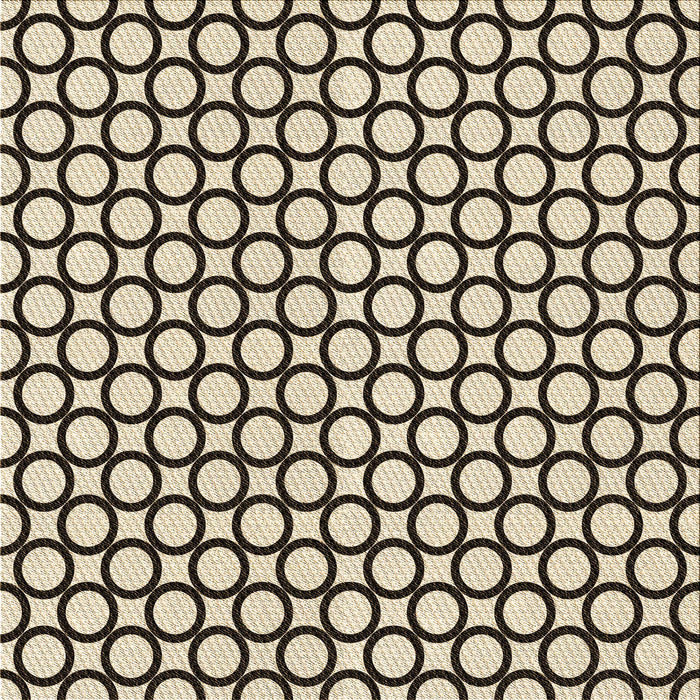 Round Patterned Vanilla Gold Rug, pat757brn