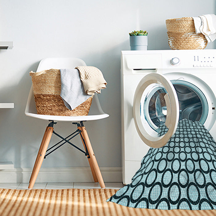 Machine Washable Transitional Medium Teal Green Rug in a Washing Machine, wshpat757lblu
