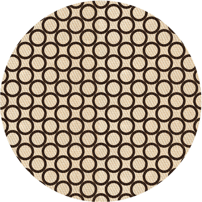 Square Patterned Deep Peach Orange Rug, pat757org