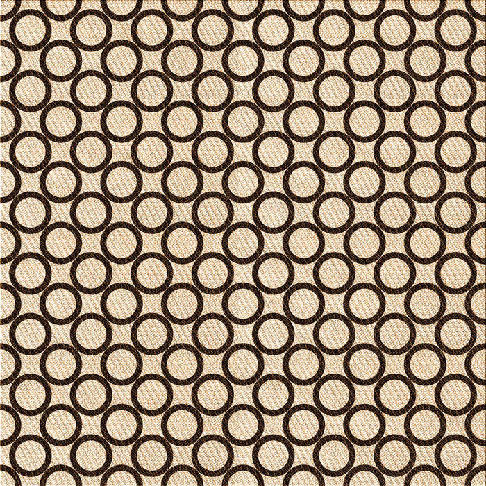 Round Patterned Deep Peach Orange Rug, pat757org