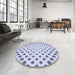Round Patterned Lavender Blue Rug in a Office, pat758blu