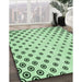Patterned Mint Green Rug in Family Room, pat758grn