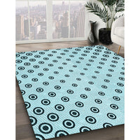 Patterned Seafoam Green Rug, pat758lblu