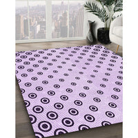 Patterned Purple Flower Purple Rug, pat758pur