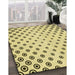 Patterned Sun Yellow Rug in Family Room, pat758yw