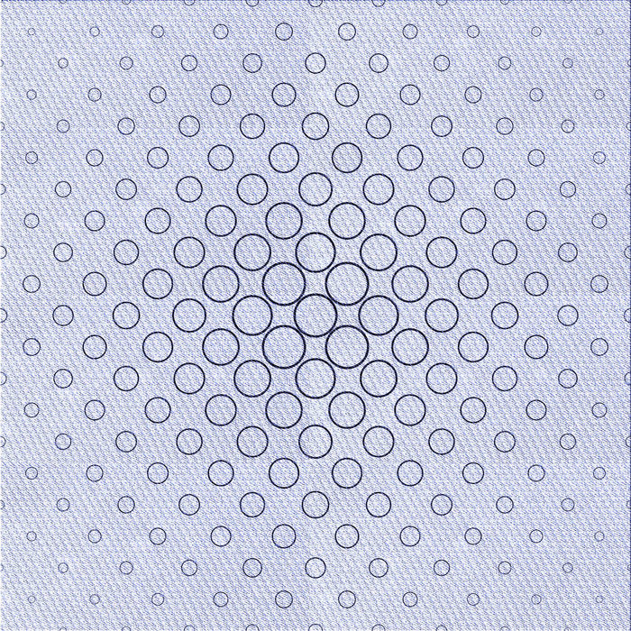 Round Patterned Denim Blue Rug, pat759blu