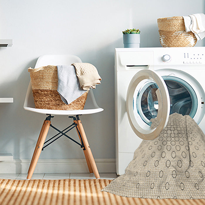 Machine Washable Transitional Moccasin Beige Rug in a Washing Machine, wshpat759brn