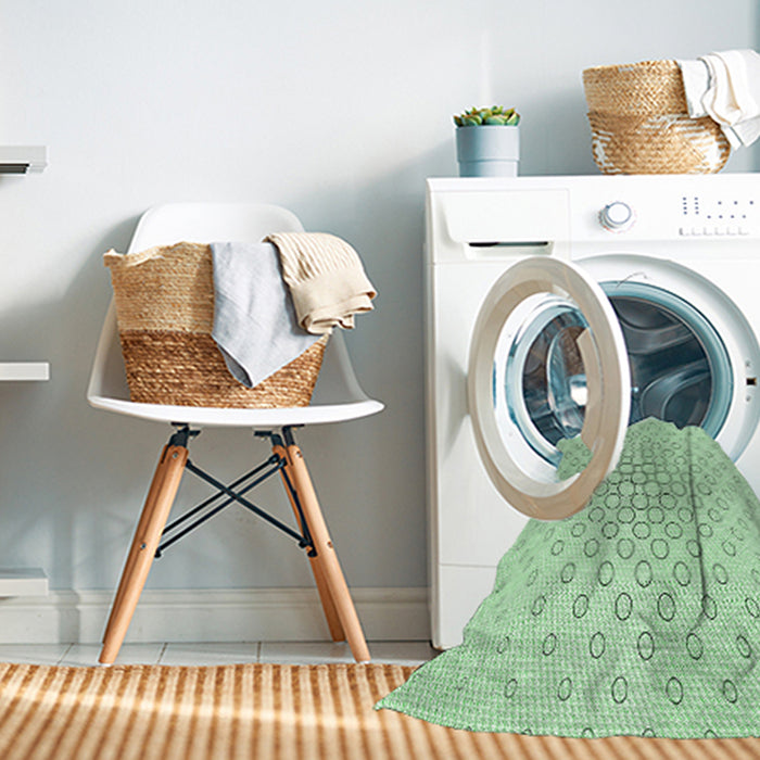 Machine Washable Transitional Mint Green Rug in a Washing Machine, wshpat759grn