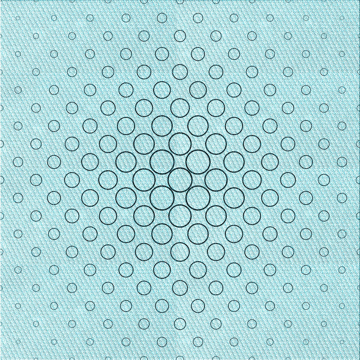 Round Patterned Electric Blue Rug, pat759lblu