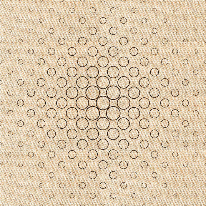 Round Patterned Moccasin Beige Rug, pat759org