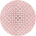 Square Patterned Light Coral Pink Rug, pat759rd