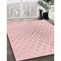 Patterned Light Coral Pink Rug, pat759rd