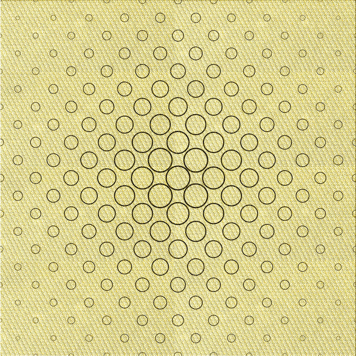 Round Patterned Yellow Rug, pat759yw