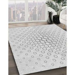 Patterned Dark Gray Novelty Rug in Family Room, pat759