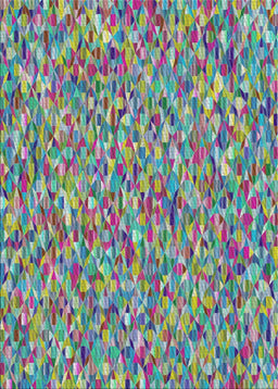 Patterned Blue Green Modern Rug, pat75