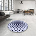 Round Patterned Pale Lilac Purple Rug in a Office, pat761blu