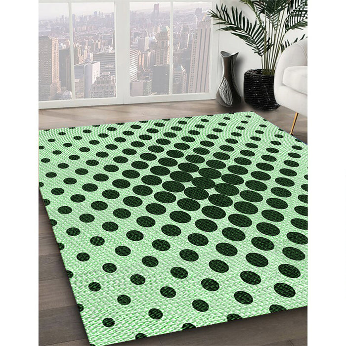 Patterned Mint Green Rug in Family Room, pat761grn