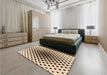 Patterned Golden Blonde Gold Rug in a Bedroom, pat761org