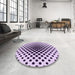 Round Patterned Purple Rug in a Office, pat761pur