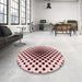 Round Patterned Brown Red Rug in a Office, pat761rd