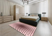 Patterned Brown Red Rug in a Bedroom, pat761rd