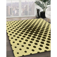 Patterned Dark Bronze Brown Rug, pat761yw