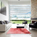 Machine Washable Transitional Ruby Red Rug in a Kitchen, wshpat762rd