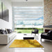 Machine Washable Transitional Deep Yellow Rug in a Kitchen, wshpat762yw