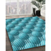 Machine Washable Transitional Dark Cyan Green Rug in a Family Room, wshpat763lblu