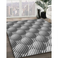 Patterned Silver Gray Novelty Rug, pat763