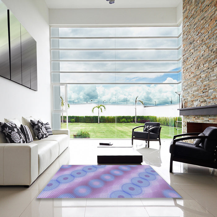 Machine Washable Transitional Medium Purple Rug in a Kitchen, wshpat764blu