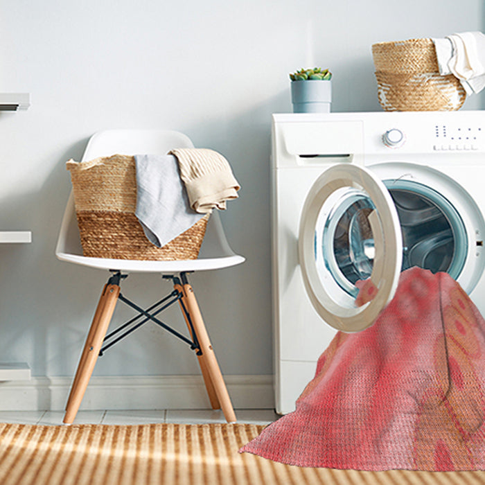 Machine Washable Transitional Fire Red Rug in a Washing Machine, wshpat764rd