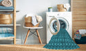 Machine Washable Transitional Teal Green Rug in a Washing Machine, wshpat765lblu