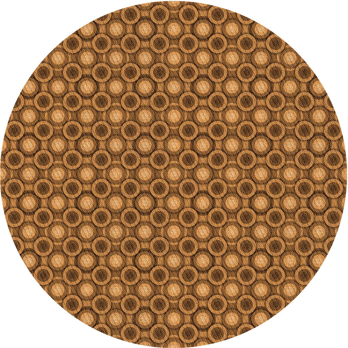 Square Patterned Saddle Brown Rug, pat765org