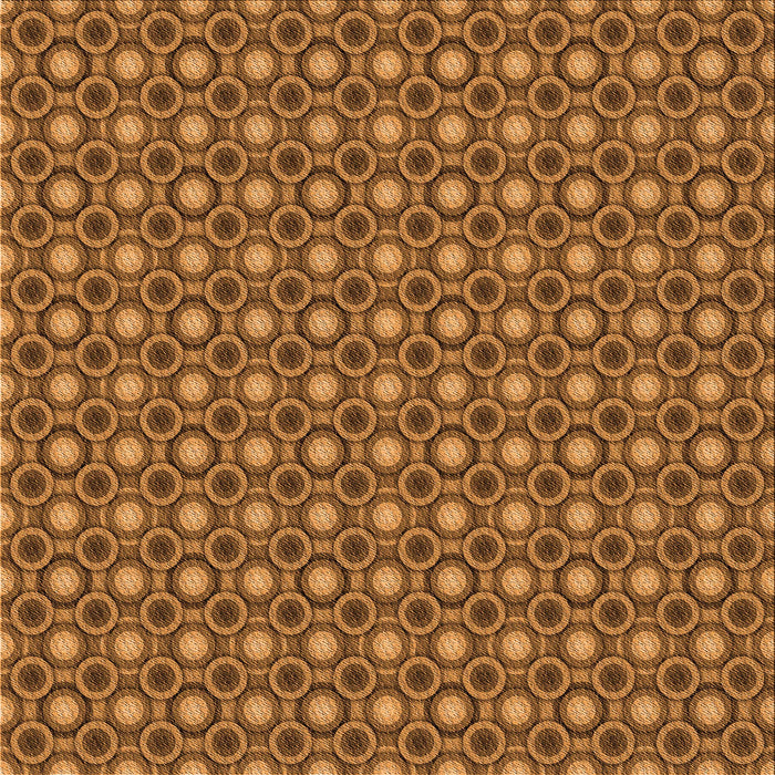 Round Patterned Saddle Brown Rug, pat765org