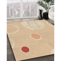 Patterned Khaki Gold Rug, pat766brn